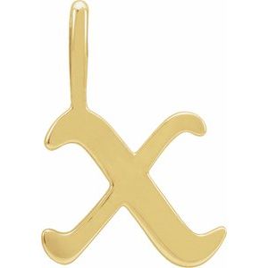 14K Yellow Gothic Initial X Charm/Pendant Siddiqui Jewelers