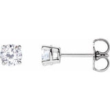 14K White 4 mm Stuller Lab-Grown Moissanite Stud Earrings Siddiqui Jewelers