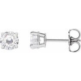 Sterling Silver 5 mm Stuller Lab-Grown Moissanite Stud Earrings Siddiqui Jewelers