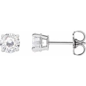 Platinum 5 mm Stuller Lab-Grown Moissanite Stud Earrings Siddiqui Jewelers