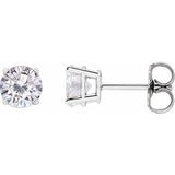 14K White 5.5 mm Stuller Lab-Grown Moissanite Stud Earrings Siddiqui Jewelers