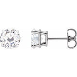 14K White 6.5 mm Stuller Lab-Grown Moissanite Stud Earrings Siddiqui Jewelers