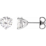 14K White 6 mm Round Stuller Lab-Grown Moissanite‚Ñ¢ Earrings Siddiqui Jewelers