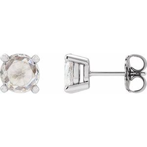 Sterling Silver 1/5 CTW Rose-Cut Natural Diamond Stud Earrings Siddiqui Jewelers