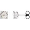 Platinum 1/8 CTW Rose-Cut Natural Diamond Stud Earrings Siddiqui Jewelers