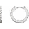 Platinum 3/8 CTW Natural Diamond 14 mm Hoop Earrings Siddiqui Jewelers