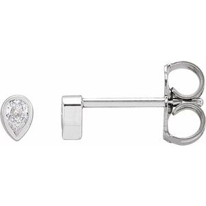 14K White 1/10 CTW Diamond Micro Bezel-Set Earrings-Siddiqui Jewelers