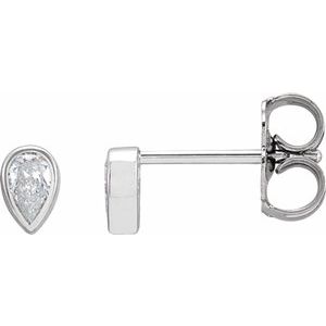 14K White 1/5 CTW Diamond Micro Bezel-Set Earrings-Siddiqui Jewelers