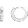 14K White .05 CTW Natural Diamond 8 mm Huggie Earrings Siddiqui Jewelers