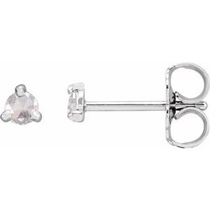 Sterling Silver .08 CTW Rose-Cut Natural Diamond Stud Earrings Siddiqui Jewelers