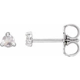 14K White .08 CTW Rose-Cut Natural Diamond Stud Earrings Siddiqui Jewelers