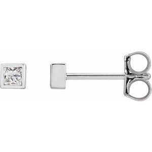 Platinum 1/6 CTW Natural Diamond Bezel-Set Earrings Siddiqui Jewelers