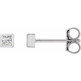 Sterling Silver 1/6 CTW Natural Diamond Bezel-Set Earrings Siddiqui Jewelers