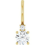 14K Yellow Natural White Sapphire & .015 CT Natural Diamond Charm/Pendant Siddiqui Jewelers