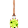 14K Rose Natural Peridot & .015 CT Natural Diamond Charm/Pendant Siddiqui Jewelers