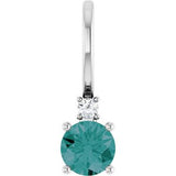 Sterling Silver Lab-Grown Alexandrite & .015 CT Natural Diamond Charm/Pendant Siddiqui Jewelers