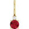 14K Yellow Natural Ruby & .015 CT Natural Diamond Charm/Pendant Siddiqui Jewelers