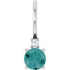 14K White Lab-Grown Alexandrite & .015 CT Natural Diamond Charm/Pendant Siddiqui Jewelers