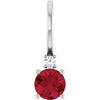 Platinum Natural Ruby & .015 CT Natural Diamond Charm/Pendant Siddiqui Jewelers