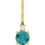 14K Yellow Lab-Grown Alexandrite & .015 CT Natural Diamond Charm/Pendant Siddiqui Jewelers