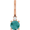 14K Rose Lab-Grown Alexandrite & .015 CT Natural Diamond Charm/Pendant Siddiqui Jewelers