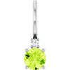 Sterling Silver Natural Peridot & .015 CT Natural Diamond Charm/Pendant Siddiqui Jewelers