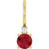 14K Yellow Lab-Grown Ruby & .015 CT Natural Diamond Charm/Pendant Siddiqui Jewelers