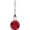 Platinum Lab-Grown Ruby & .015 CT Natural Diamond Charm/Pendant Siddiqui Jewelers
