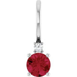 Platinum Lab-Grown Ruby & .015 CT Natural Diamond Charm/Pendant Siddiqui Jewelers