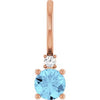 14K Rose Natural Aquamarine & .015 CT Natural Diamond Charm/Pendant Siddiqui Jewelers
