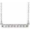 14K White 1/4 CTW Natural Diamond French-Set Bar 16" Necklace Siddiqui Jewelers