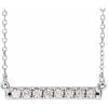 Sterling Silver 1/4 CTW Natural Diamond French-Set Bar 16" Necklace Siddiqui Jewelers