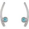 14K White Aquamarine Ear Climbers - Siddiqui Jewelers