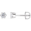 14K White 4 mm Imitation Cubic Zirconia Stud Earrings-Siddiqui Jewelers