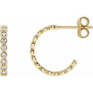 14K Yellow 3/8 CTW Lab-Grown Diamond Hoop Earrings Siddiqui Jewelers