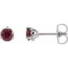 Sterling Silver 3 mm Natural Rhodolite Garnet Cocktail-Style Earrings Siddiqui Jewelers