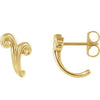 14K Yellow Freeform J-Hoop Earrings - Siddiqui Jewelers