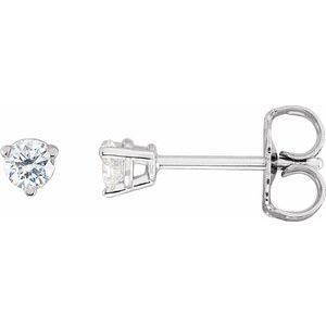 14K White 1/5 CTW Natural Diamond Friction Post Earrings Siddiqui Jewelers