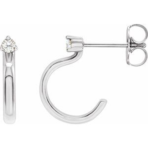 Platinum 1/5 CTW Natural Diamond Hoop Earring Siddiqui Jewelers