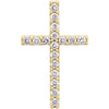 14K Yellow 1/3 CTW Petite Diamond Cross Pendant - Siddiqui Jewelers