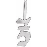 14K White Gothic Initial Z Charm/Pendant Siddiqui Jewelers