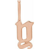 14K Rose Gothic Initial Y Charm/Pendant Siddiqui Jewelers