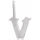 14K White Gothic Initial V Charm/Pendant Siddiqui Jewelers