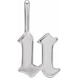 14K White Gothic Initial U Charm/Pendant Siddiqui Jewelers