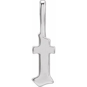 14K White Gothic Initial T Charm/Pendant Siddiqui Jewelers