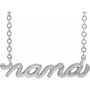 Platinum 19.57x4.61 mm Nana 18" Necklace Siddiqui Jewelers