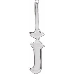 14K White Gothic Initial I Charm/Pendant Siddiqui Jewelers