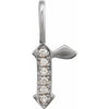 14K White .06 CTW Natural Diamond Gothic Initial R Charm/Pendant Siddiqui Jewelers