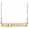 14K Yellow 1/4 CTW Natural Diamond French-Set Bar 16" Necklace Siddiqui Jewelers