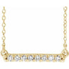 14K Yellow 1/8 CTW Natural Diamond French-Set Bar 16" Necklace Siddiqui Jewelers